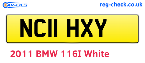 NC11HXY are the vehicle registration plates.