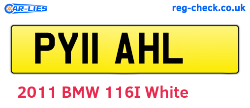 PY11AHL are the vehicle registration plates.