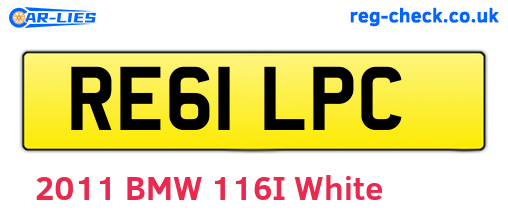 RE61LPC are the vehicle registration plates.