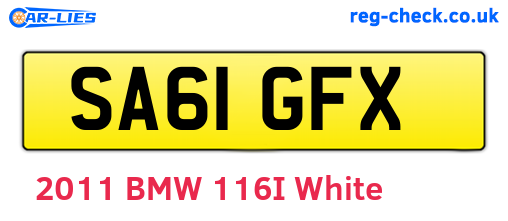 SA61GFX are the vehicle registration plates.