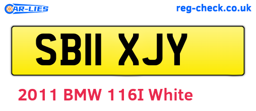 SB11XJY are the vehicle registration plates.