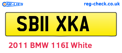 SB11XKA are the vehicle registration plates.