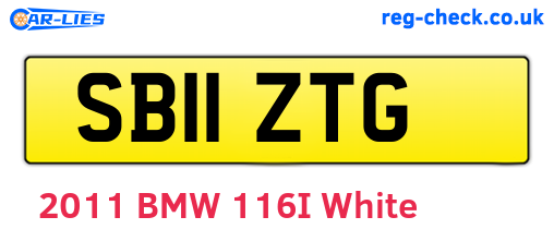 SB11ZTG are the vehicle registration plates.
