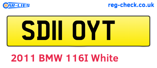 SD11OYT are the vehicle registration plates.