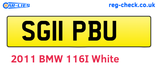 SG11PBU are the vehicle registration plates.