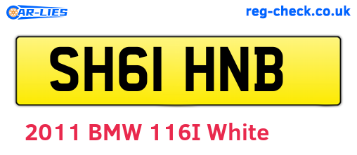 SH61HNB are the vehicle registration plates.