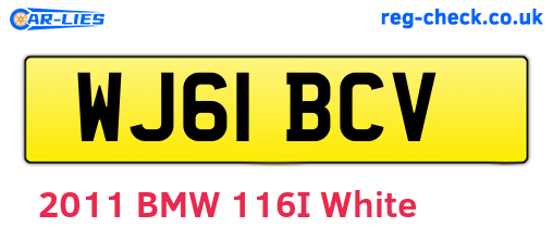 WJ61BCV are the vehicle registration plates.