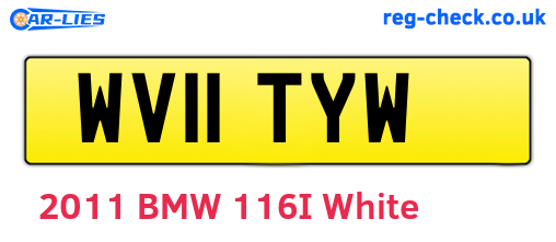 WV11TYW are the vehicle registration plates.