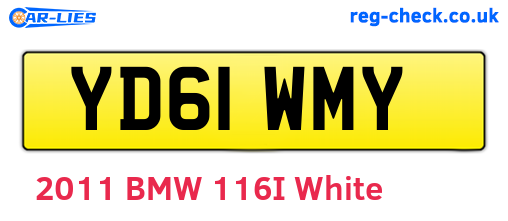 YD61WMY are the vehicle registration plates.