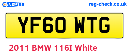 YF60WTG are the vehicle registration plates.