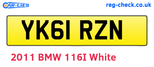 YK61RZN are the vehicle registration plates.