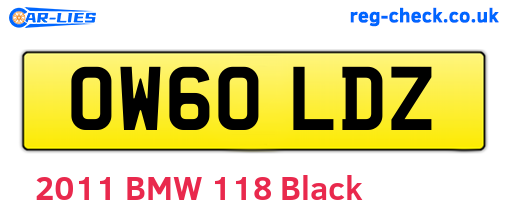 OW60LDZ are the vehicle registration plates.
