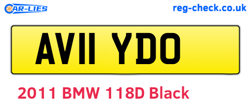 AV11YDO are the vehicle registration plates.