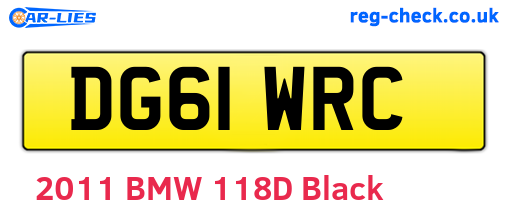 DG61WRC are the vehicle registration plates.