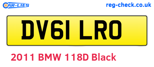 DV61LRO are the vehicle registration plates.