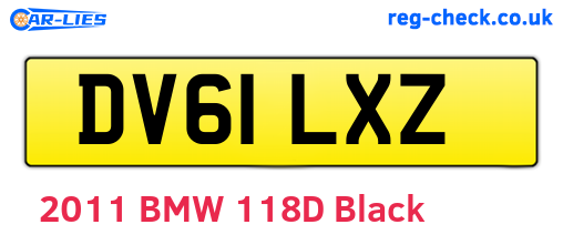 DV61LXZ are the vehicle registration plates.