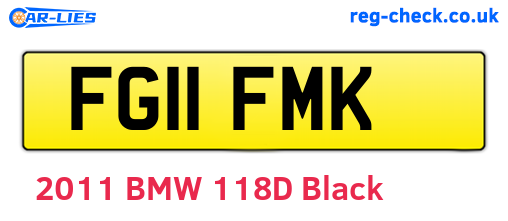 FG11FMK are the vehicle registration plates.