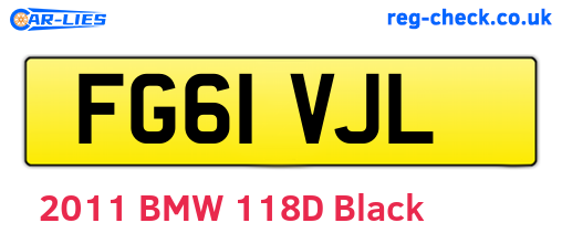 FG61VJL are the vehicle registration plates.