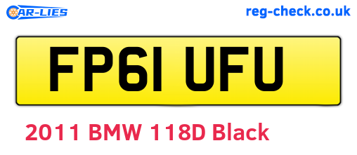 FP61UFU are the vehicle registration plates.