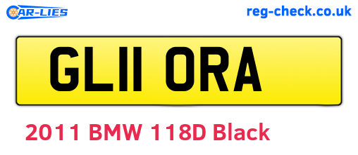 GL11ORA are the vehicle registration plates.