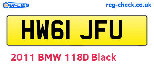 HW61JFU are the vehicle registration plates.