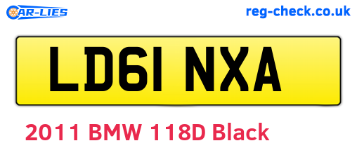 LD61NXA are the vehicle registration plates.
