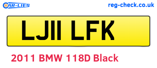 LJ11LFK are the vehicle registration plates.
