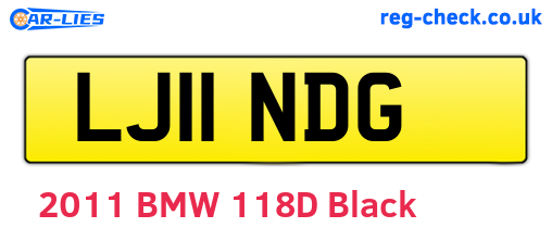 LJ11NDG are the vehicle registration plates.