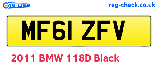 MF61ZFV are the vehicle registration plates.