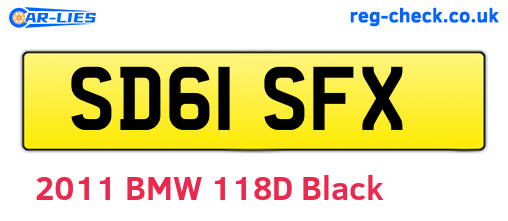 SD61SFX are the vehicle registration plates.