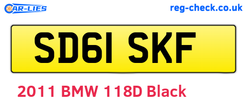 SD61SKF are the vehicle registration plates.