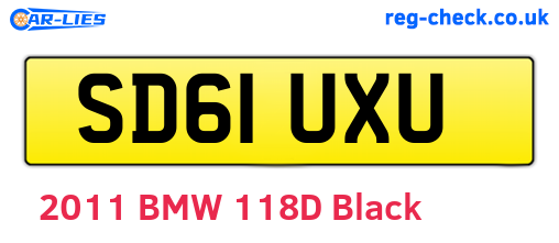 SD61UXU are the vehicle registration plates.