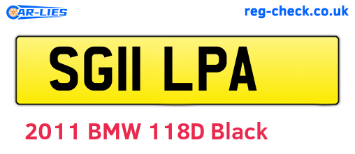 SG11LPA are the vehicle registration plates.