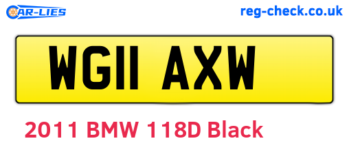 WG11AXW are the vehicle registration plates.