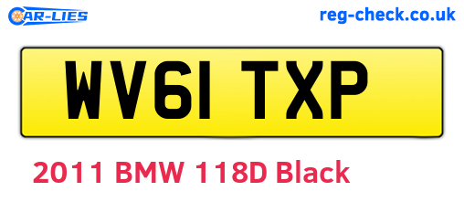 WV61TXP are the vehicle registration plates.