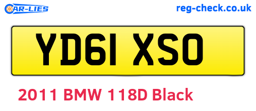 YD61XSO are the vehicle registration plates.