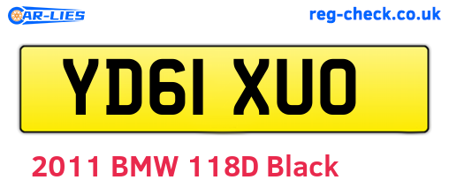 YD61XUO are the vehicle registration plates.