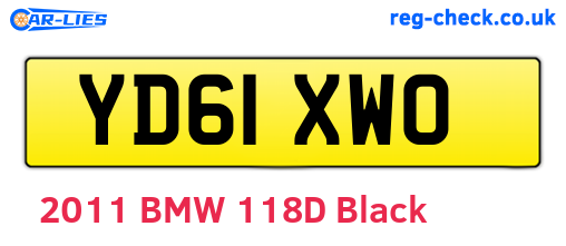 YD61XWO are the vehicle registration plates.