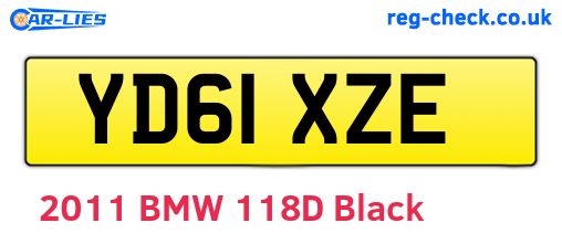 YD61XZE are the vehicle registration plates.
