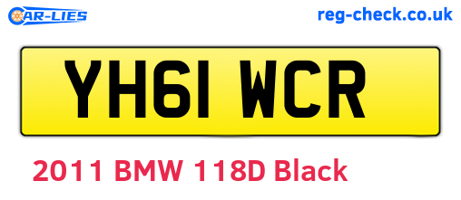 YH61WCR are the vehicle registration plates.