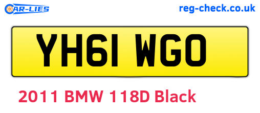 YH61WGO are the vehicle registration plates.