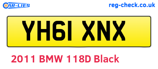 YH61XNX are the vehicle registration plates.