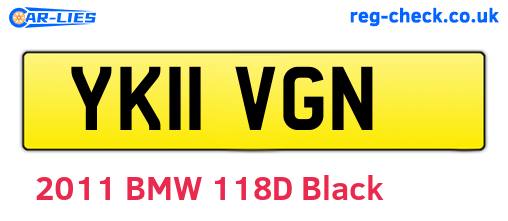 YK11VGN are the vehicle registration plates.