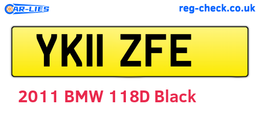 YK11ZFE are the vehicle registration plates.