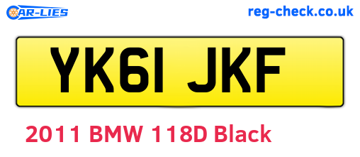 YK61JKF are the vehicle registration plates.