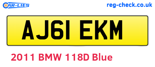 AJ61EKM are the vehicle registration plates.