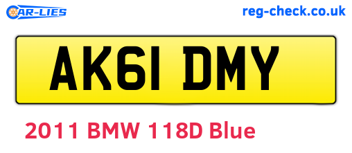 AK61DMY are the vehicle registration plates.