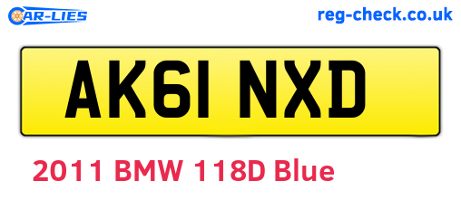 AK61NXD are the vehicle registration plates.