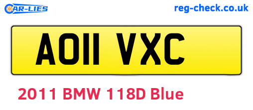 AO11VXC are the vehicle registration plates.
