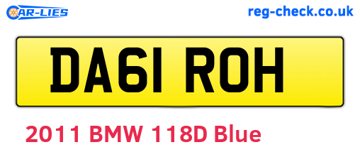 DA61ROH are the vehicle registration plates.